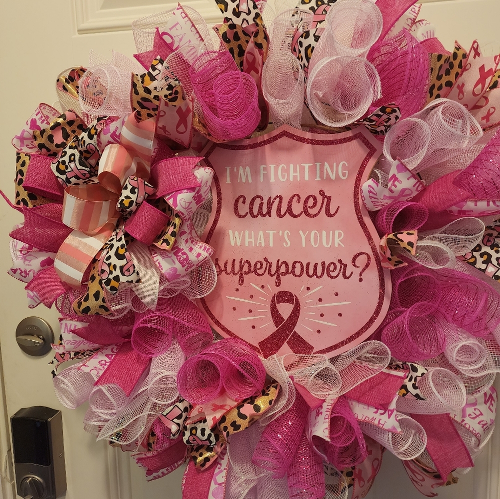 Handmade Breast Cancer Wreath
